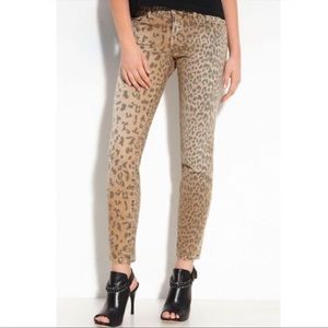 Current/Elliott Leopard-print Ankle Skinny Jeans